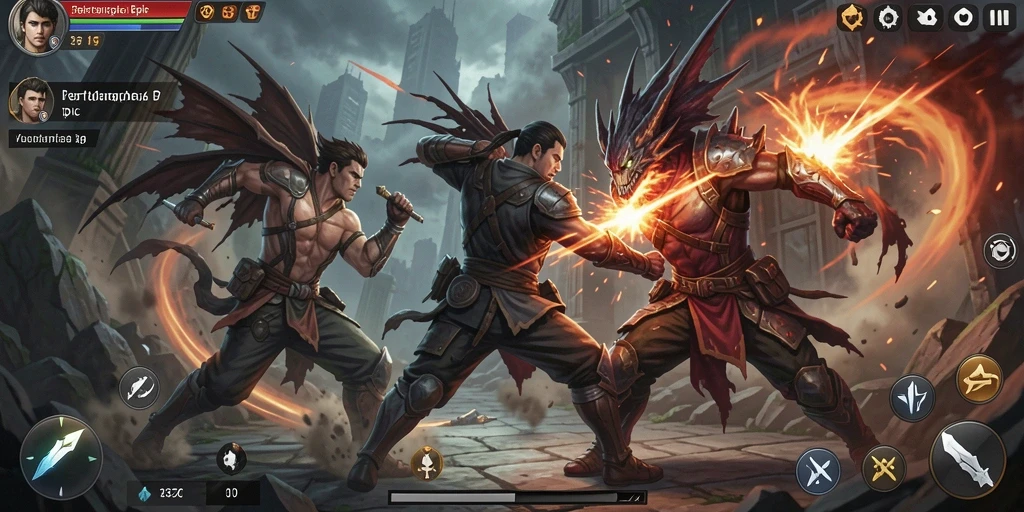 Tampilan gameplay 33ZK yang mendebarkan saat pertarungan berlangsung.