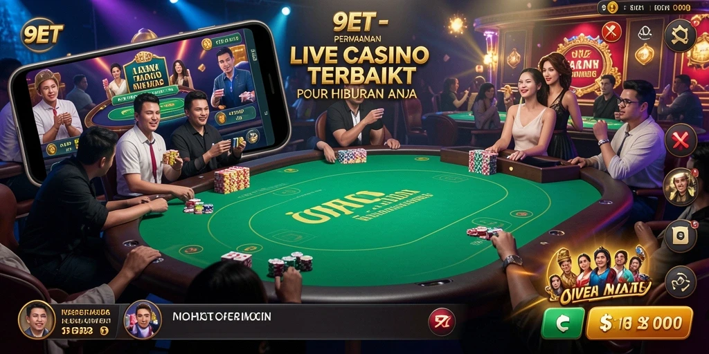 Tampilan utama game Live Casino yang menampilkan dealer profesional dalam aksi.