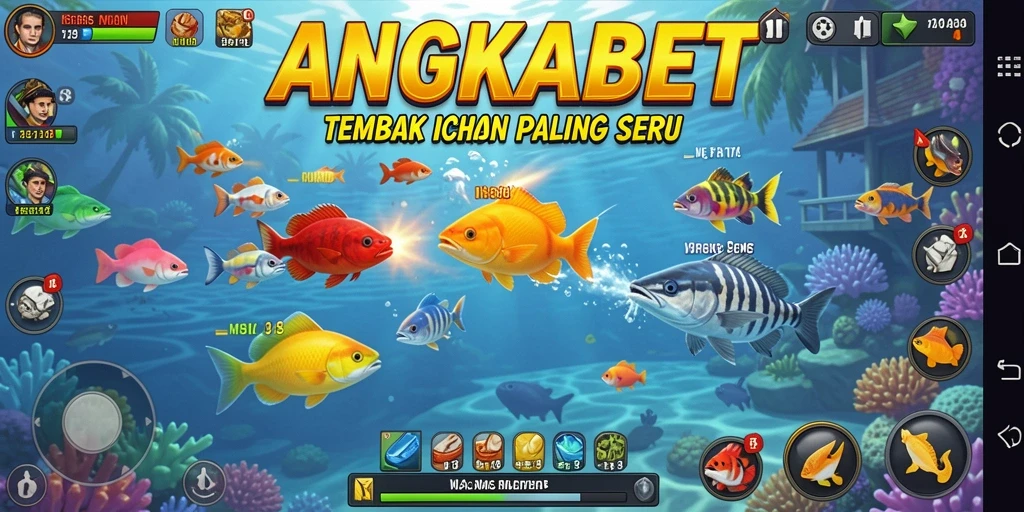 Screenshot gameplay menunjukkan aksi seru menembak ikan.