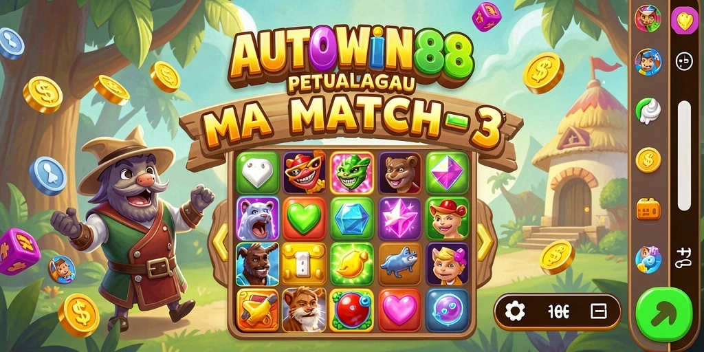 Gameplay seru AUTOWIN88 dengan kombinasi Match-3 yang menarik.