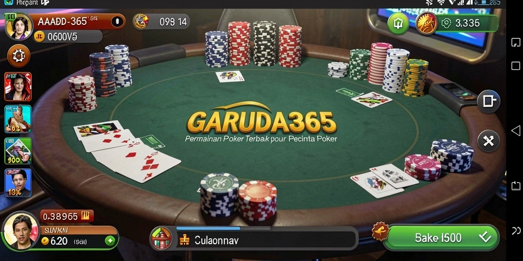 Tampilan gameplay Poker yang menarik dan seru di GARUDA365.