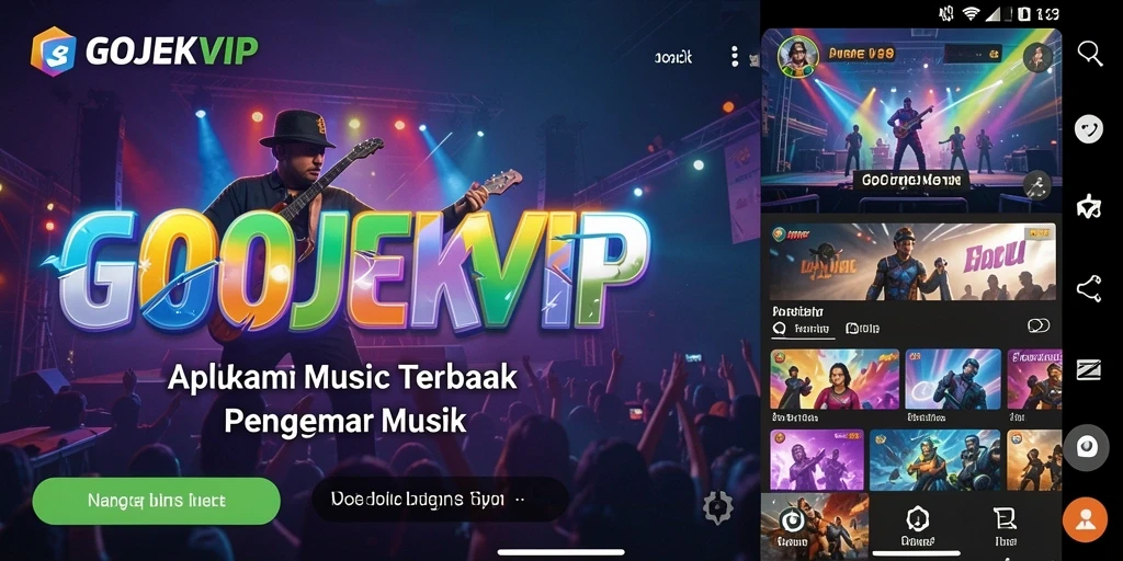 Tampilan gameplay aplikasi musik GOJEKVIP yang menarik.