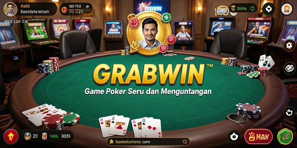 Screenshot GRABWIN menampilkan gameplay seru dengan suasana permainan Poker yang mendebarkan.