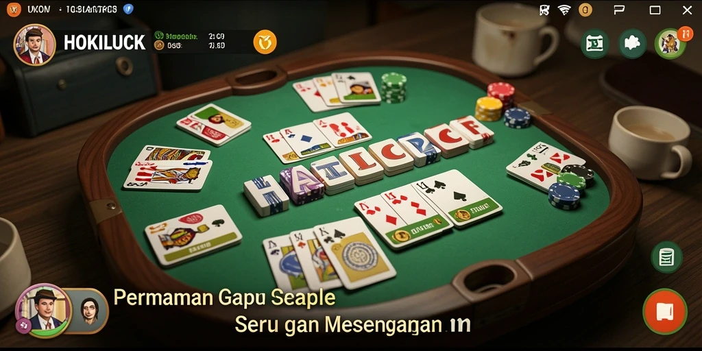 Tampilan gameplay seru dari HOKILUCK saat bermain Gaple.