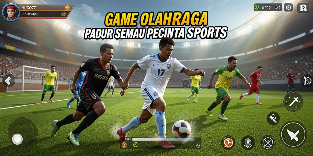 Screenshot HUGO77 menampilkan aksi seru di lapangan olahraga.