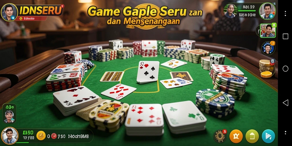 Tampilan menarik dari gameplay Gaple di IDNSERU.