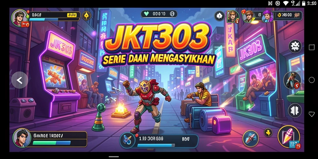 Screenshot utama JKT303 menampilkan aksi gameplay yang seru dan dinamis.