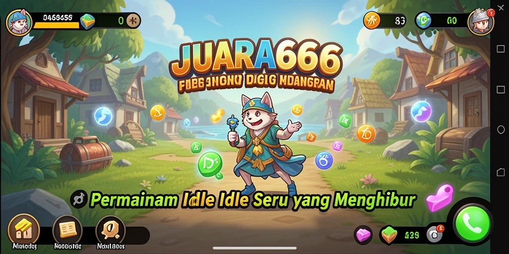 Screenshot menunjukkan gameplay seru JUARA666 dengan elemen Idle.