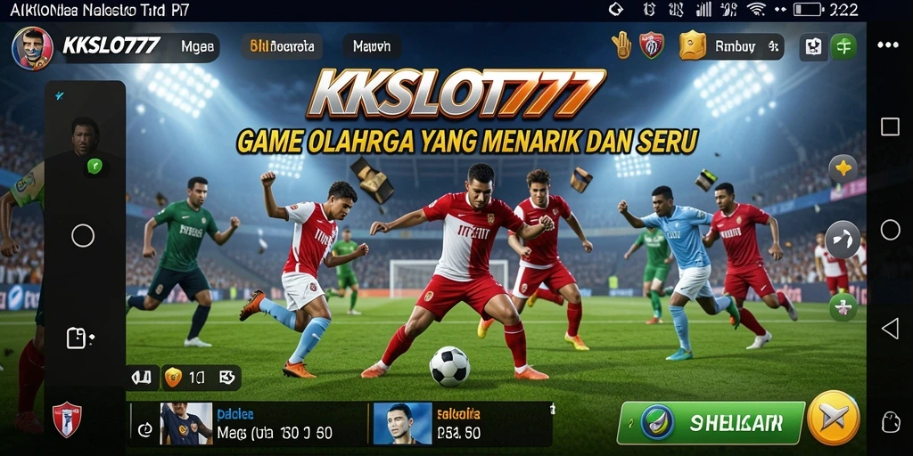Screenshot utama KKSLOT777 menampilkan aksi seru dalam permainan olahraga.