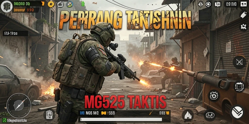 Screenshot MG525 menunjukkan aksi intens dalam gameplay FPS.