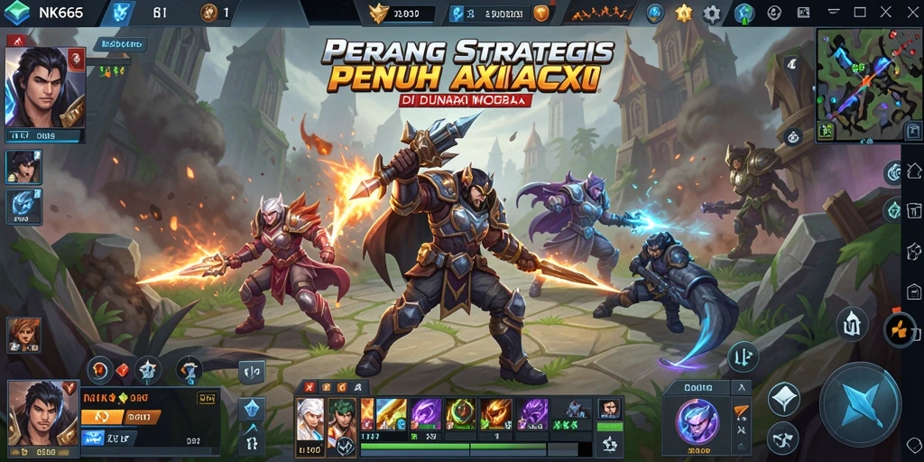 Gameplay seru dan strategis di NK666 yang menampilkan aksi MOBA.