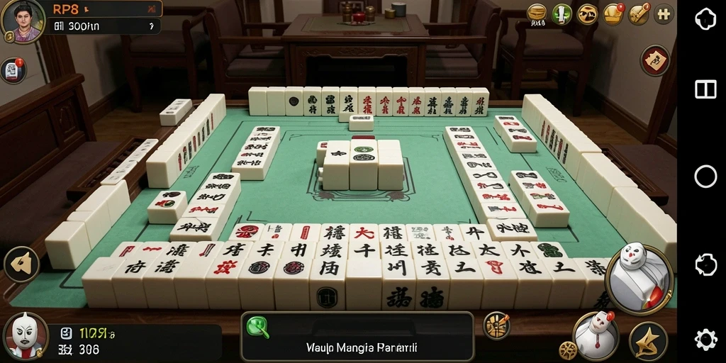 Tampilan gameplay seru dalam permainan Mahjong RP8.