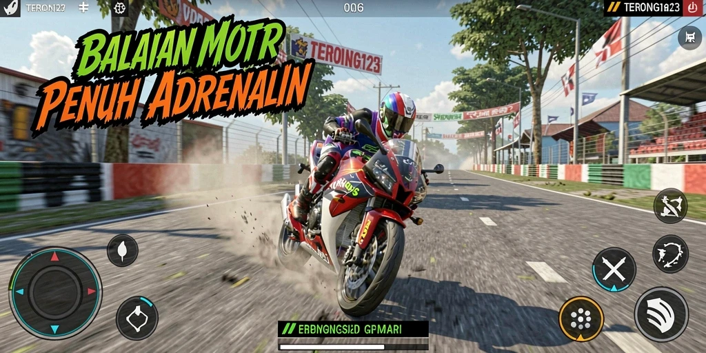 Screenshot menampilkan balapan motor seru dan atmosfir kompetisi