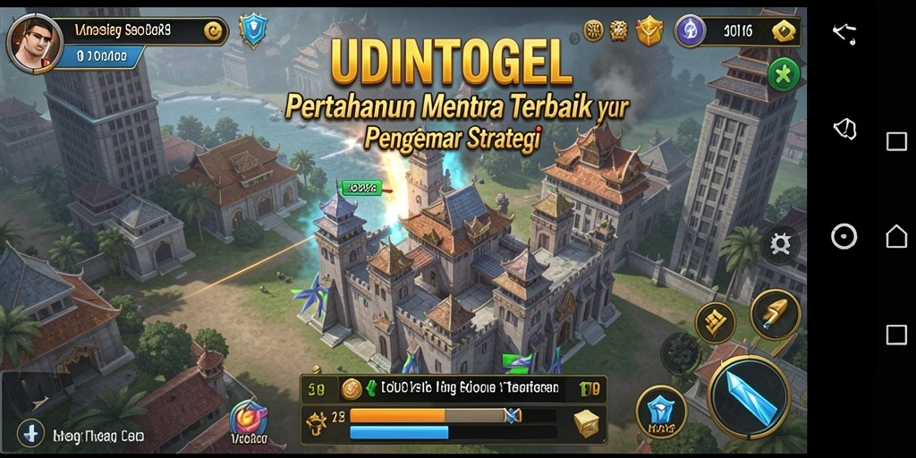 Tampilan gameplay UDINTOGEL yang menegangkan di Tower Defense.