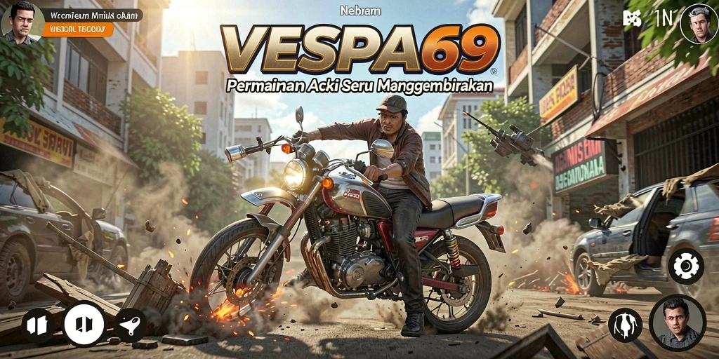 Tampilan aksi menegangkan dalam gameplay VESPA69.