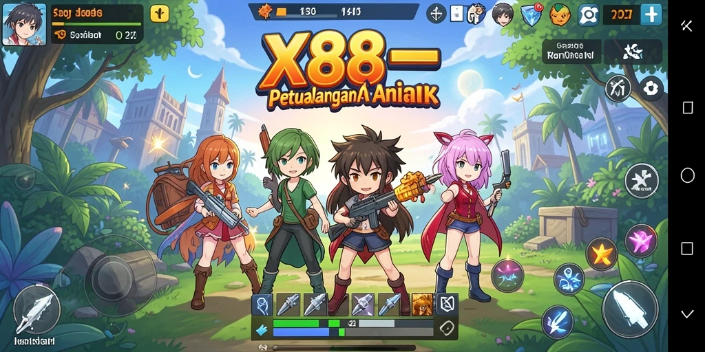 Tampilan gameplay X88 yang memukau dalam petualangan Anime.